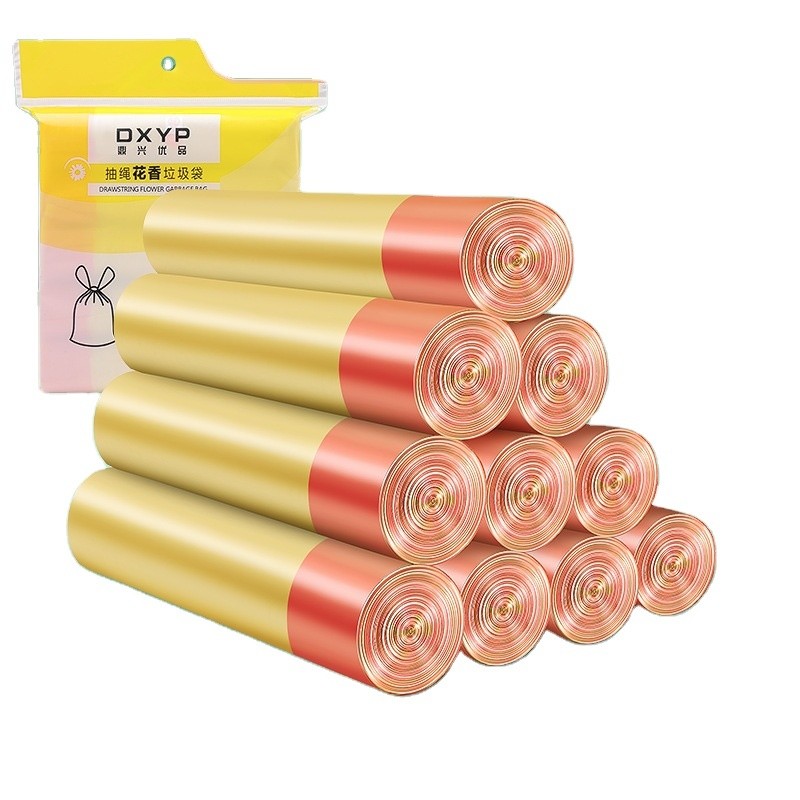 Colorful Disposable PE Garbage Bag Drawstring Trash Bag with OK Compost