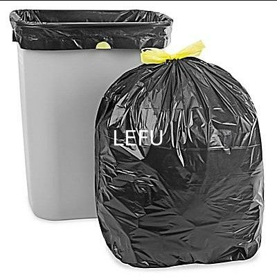 Green or Customized 30 Gallon Unscented Drawstring Trash Bags with Embossing Surface