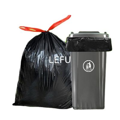 5-50 mic Thickness Heavy Duty Drawstring Biodegradable Trash Bag with Embossed Surface