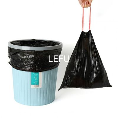 5-50 mic Thickness Heavy Duty Drawstring Biodegradable Trash Bag with Embossed Surface