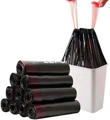 5-50 mic Thickness Heavy Duty Drawstring Biodegradable Trash Bag with Embossed Surface