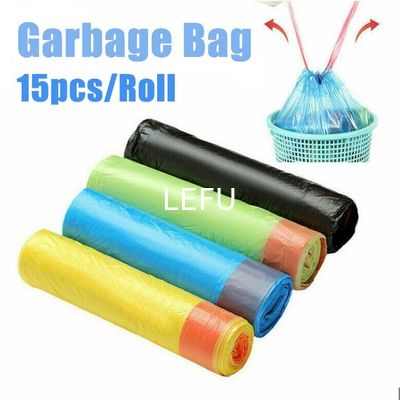 Embossing Surface Handling 2023 Beige Biodegradable Tall Kitchen Drawstring Trash Bag