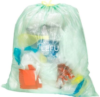 13 Gallon Biodegradable Drawstring Trash Bags with HDPE Material and 5-50 Mic Thickness