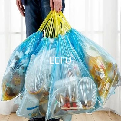 13 Gallon Biodegradable Drawstring Trash Bags with HDPE Material and 5-50 Mic Thickness