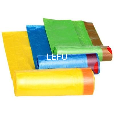 Embossing Surface Handling Plastic Tall Kitchen Drawstring Dustbin Trash Sack on Roll