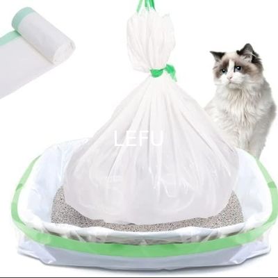 Custom Order Accepted Jumbo Kitty Litter Box Liners with Drawstring Closure in Beige