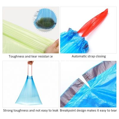 Kitchen Waste Disposal Biodegradable Drawstring Trash Bag with Drawstring Closure