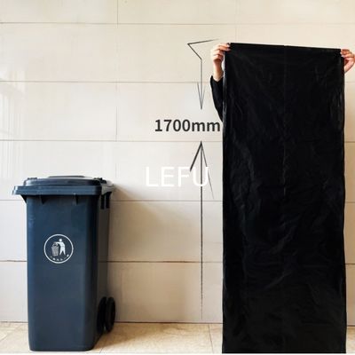 Custom Heavy Duty Plastic Trash Bags with Black Logo and Strong Material