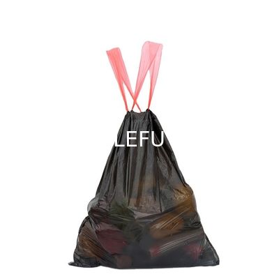 Drawstring Trash Bags with Own Logo and HDPE/LDPE/LLDPE Material OK Compost Certified