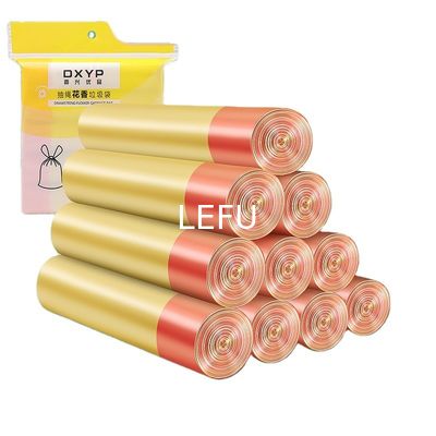 Colorful Disposable PE Garbage Bag Drawstring Trash Bag with OK Compost Certificate