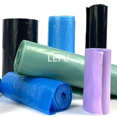 Offset Printing Surface Handling LDPE Plastic Trash Bag on Roll for Beige Garbage Can