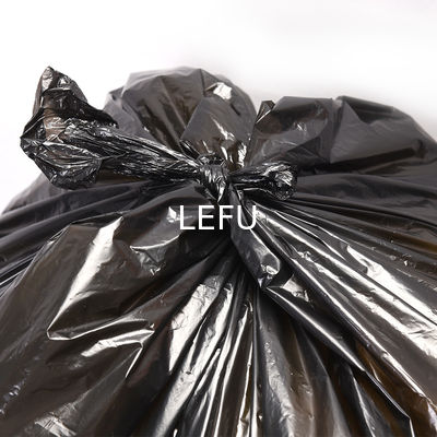 Beige PE Plastic HDPE/LDPE Flap Tie Trash Garbage Bag for Direct Custom Branding