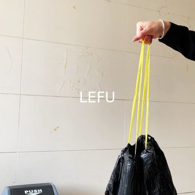 Beige 100L Plastic Reusable Big Black Garbage Bag In Roll For 55 Gallon And Offset Printing
