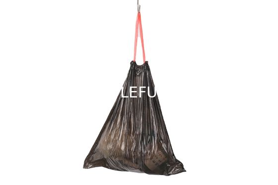 Beige 100L Plastic Reusable Big Black Garbage Bag In Roll For 55 Gallon And Offset Printing