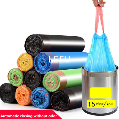 Kitchen Living Room And Bathroom Garbage Drawstring Trash Bags With Custom Printed Logo