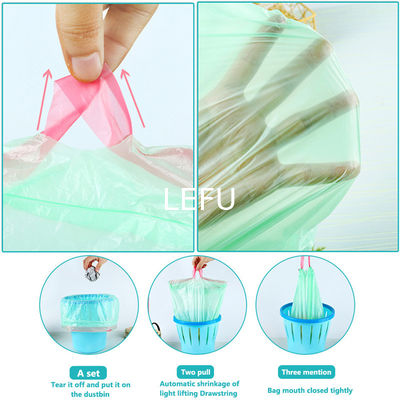 Square Bottom Drawstring Garbage Bag Household Automatic Closing with Certificate ok compost