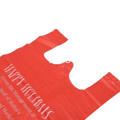 HDPE Custom Pattern Widen Handle T Shirt Plastic Bag For Food Waste And Disposal