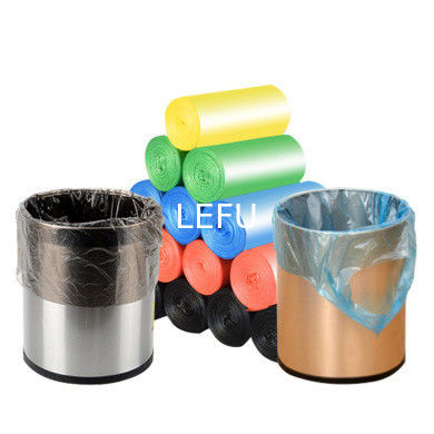 Logotipo personalizado Carregador de caixote preto Recusar Biodegradável Sacos de lixo descartáveis Quadrado fundo