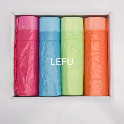 Customized Logo OEM Large Trash Bags With Drawstring Handle HDPE Material Structure