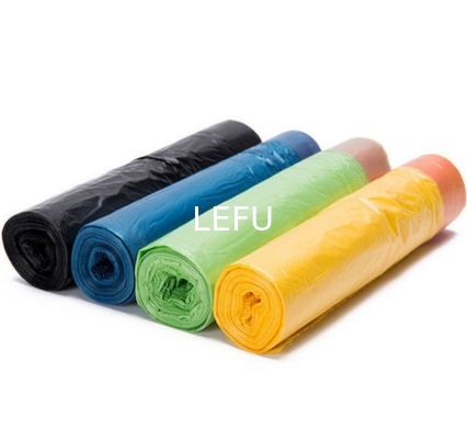 Customized Logo OEM Large Trash Bags With Drawstring Handle HDPE Material Structure