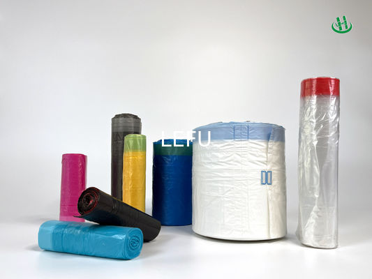 Customized Logo OEM Large Trash Bags With Drawstring Handle HDPE Material Structure