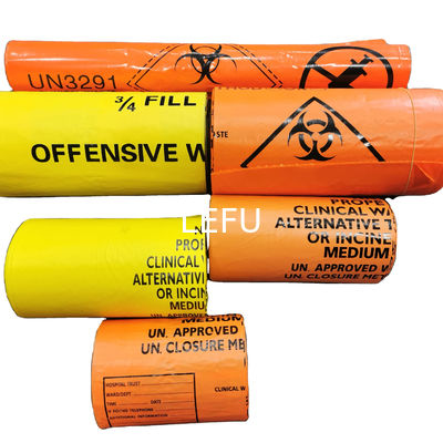 Customized PE Medical Biohazard Waste Bags Perfect Mechanical Resistance And Opacity For Hospital