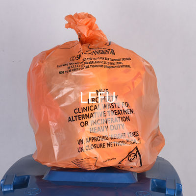 Customized PE Medical Biohazard Waste Bags Perfect Mechanical Resistance And Opacity For Hospital
