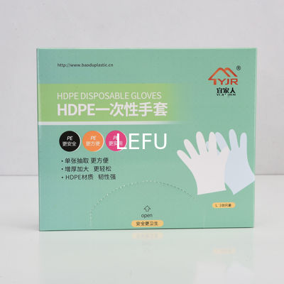 Medium Thickness HDPE Clear Disposable Food Gloves For Leak Free Cleaning Vinyl Glove