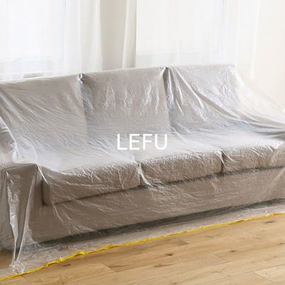 5.5-12.5 micron Thickness Table Plastic Dust Cover For Transparent Disposable Furniture
