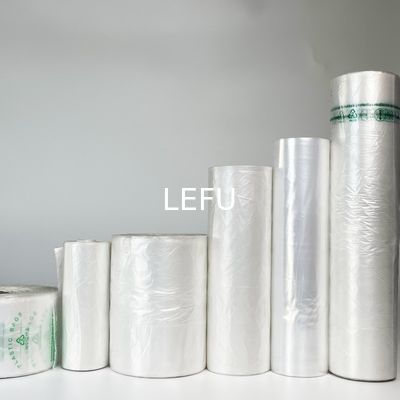 Beige Produce Bags On A Roll For Household Keep Fruits And Vegetables Fresh In Freezer Packaging