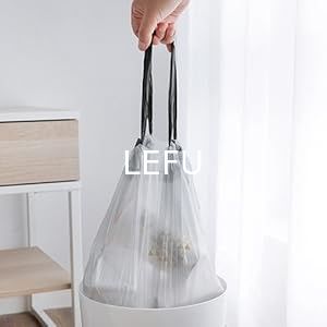 Offset Printing Clear 5 Pieces Roll Set Plastic Garbage Bag Custom Order from Top