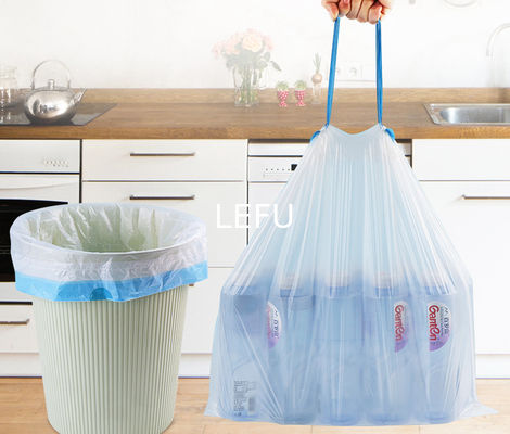 OK Compost Certified Drawstring Saco de lixo de plástico em rolo Eliminação de resíduos ecológicos