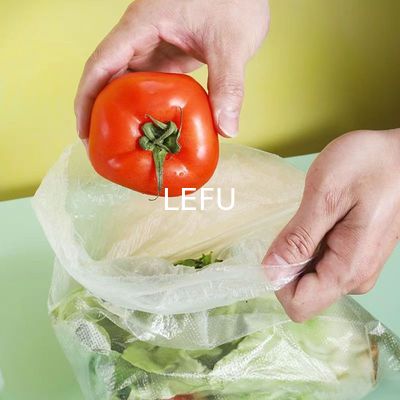Flat Type Transparent HDPE LDPE Plastic Grocery Bag on Roll for Food Packaging