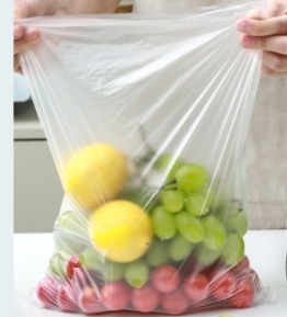 Flat Type Transparent HDPE LDPE Plastic Grocery Bag on Roll for Food Packaging